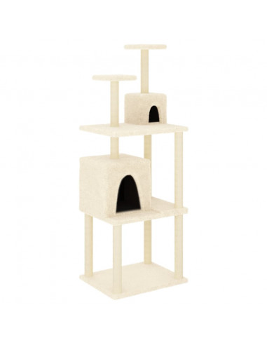 Albero per Gatti con Tiragraffi in Sisal Crema 167 cm