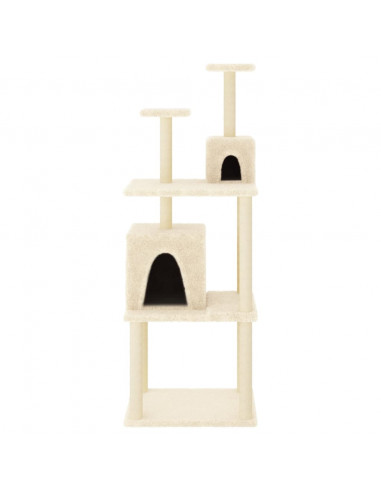 Albero per Gatti con Tiragraffi in Sisal Crema 167 cm
