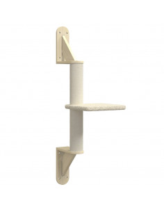 Albero per Gatti con Tiragraffi a Parete Crema 85,5 cm 2