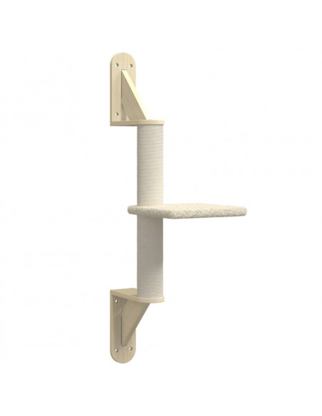 Albero per Gatti con Tiragraffi a Parete Crema 85,5 cm