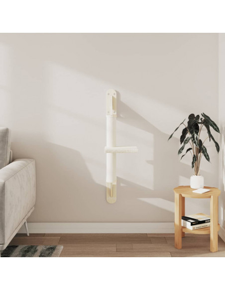 Albero per Gatti con Tiragraffi a Parete Crema 85,5 cm