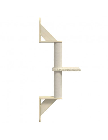 Albero per Gatti con Tiragraffi a Parete Crema 85,5 cm