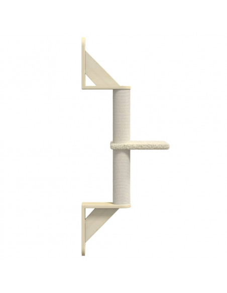 Albero per Gatti con Tiragraffi a Parete Crema 85,5 cm