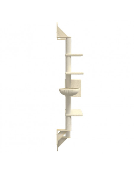 Albero per Gatti con Tiragraffi a Parete Crema 180 cm
