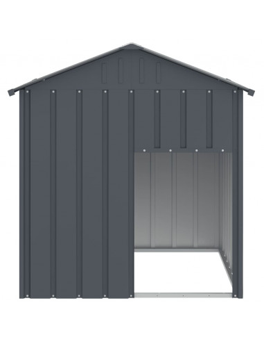 Casetta Cani con Tetto Antracite 117x103x123 cm Acciaio Zincato