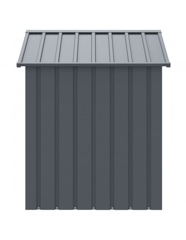 Casetta Cani con Tetto Antracite 117x103x123 cm Acciaio Zincato