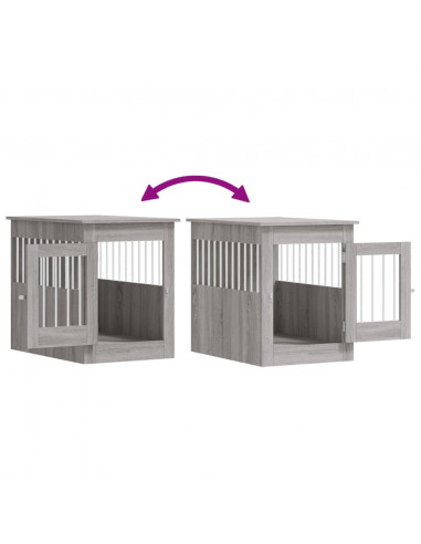 Gabbia Cani da Arredamento Grigio Sonoma 55x80x68cm Multistrato