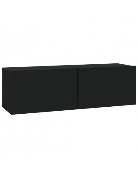 Set Mobili Porta TV 3 pz Nero in Legno Multistrato
