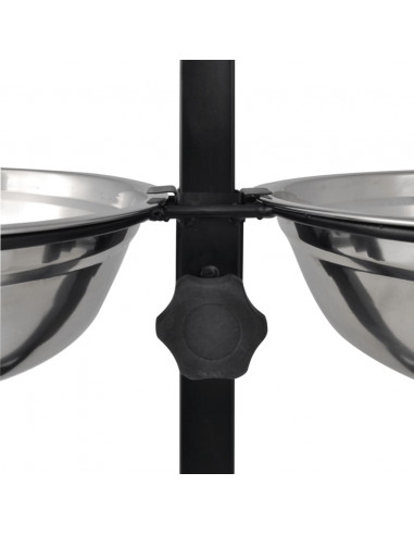 Supporto per Ciotole Doppio Regolabile 2 Ciotole 4,1L Acciaio