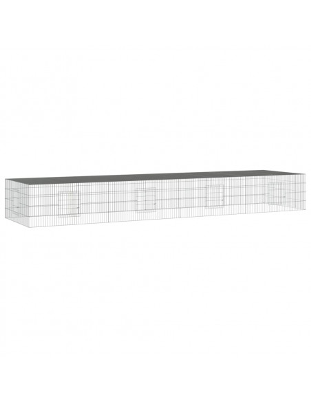 Conigliera con 4 Pannelli 433x109x54 cm Ferro Zincato