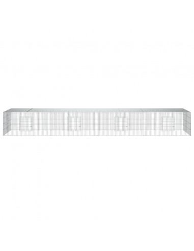 Conigliera con 4 Pannelli 433x109x54 cm Ferro Zincato