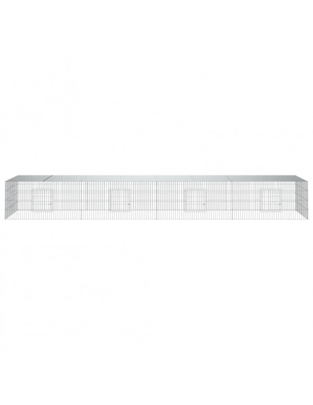 Conigliera con 4 Pannelli 433x109x54 cm Ferro Zincato