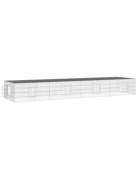 Conigliera con 4 Pannelli 433x109x54 cm Ferro Zincato