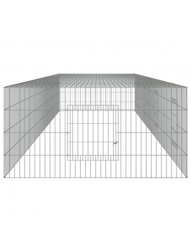 Conigliera con 4 Pannelli 433x109x54 cm Ferro Zincato