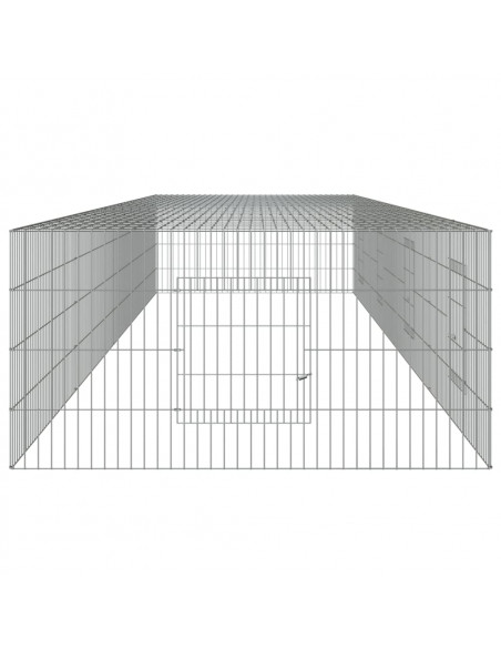 Conigliera con 4 Pannelli 433x109x54 cm Ferro Zincato