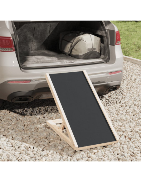 Rampa per Cani Grigia 70x35 cm in Legno Massello di Abete