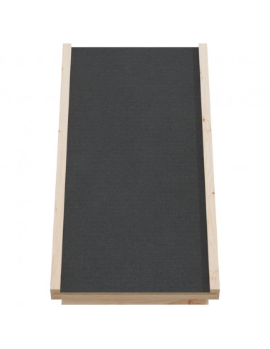 Rampa per Cani Grigia 70x35 cm in Legno Massello di Abete
