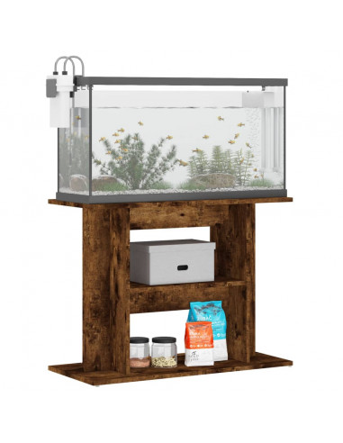 Supporto Acquario 80x35x60 cm in Legno Multistrato Rovere Fumo
