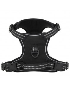 Pettorina per Cani con Strisce Riflettenti Regolabile Nera S 2