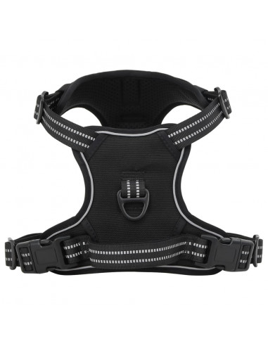 Pettorina per Cani con Strisce Riflettenti Regolabile Nera S