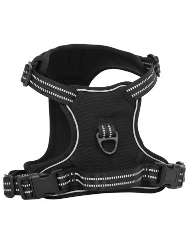 Pettorina per Cani con Strisce Riflettenti Regolabile Nera S