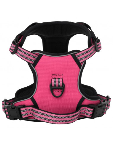 Pettorina per Cani con Strisce Riflettenti Regolabile Rosa L