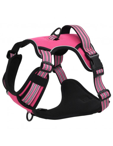 Pettorina per Cani con Strisce Riflettenti Regolabile Rosa L