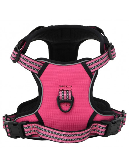 Pettorina per Cani con Strisce Riflettenti Regolabile Rosa S