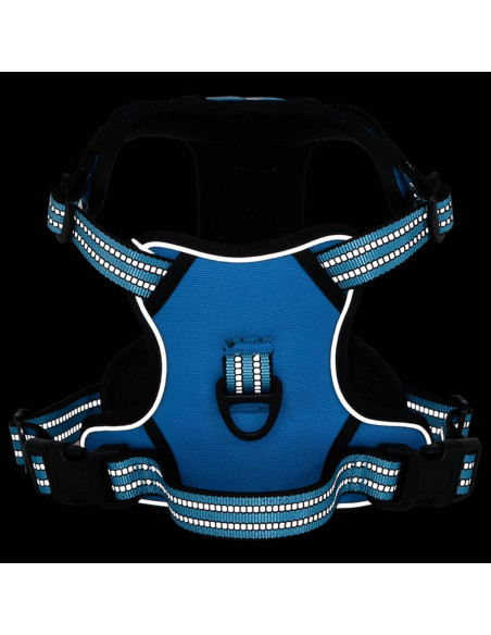 Pettorina per Cani con Strisce Riflettenti Regolabile Blu M