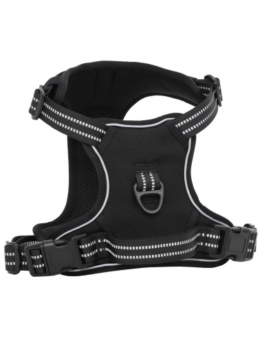 Pettorina per Cani con Strisce Riflettenti Regolabile Nera L