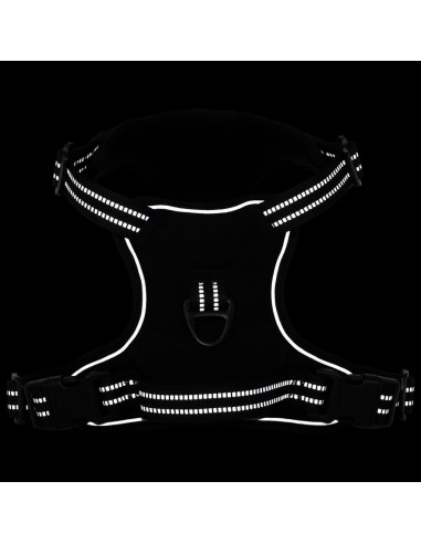 Pettorina per Cani con Strisce Riflettenti Regolabile Nera L