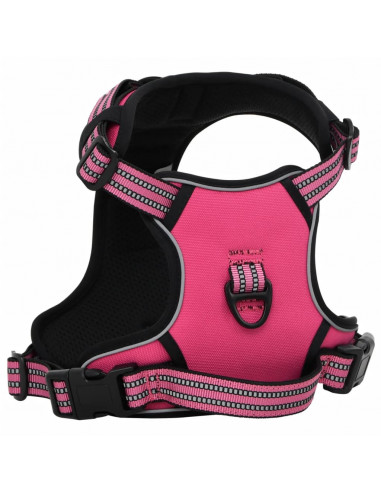 Pettorina per Cani con Strisce Riflettenti Regolabile Rosa XL