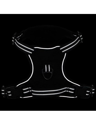 Pettorina per Cani con Strisce Riflettenti Regolabile Nera M