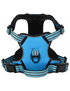 Pettorina per Cani con Strisce Riflettenti Regolabile Blu L 2