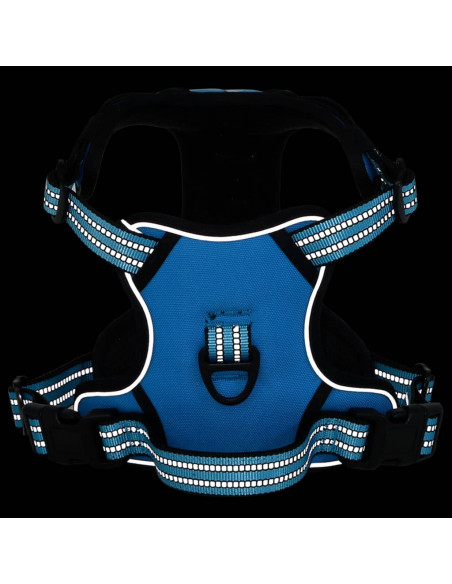 Pettorina per Cani con Strisce Riflettenti Regolabile Blu L