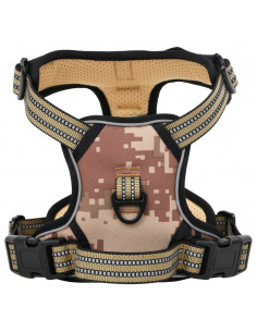 Pettorina Cani Righe Riflettenti Regolabile Marrone Mimetico XL 2