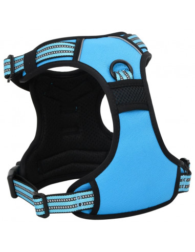 Pettorina per Cani con Guinzaglio e Collare Regolabile Blu M