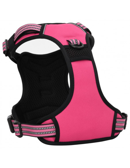 Pettorina per Cani con Guinzaglio e Collare Regolabile Rosa XL