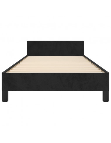 Giroletto con Testiera Nero 100x200 cm in Velluto