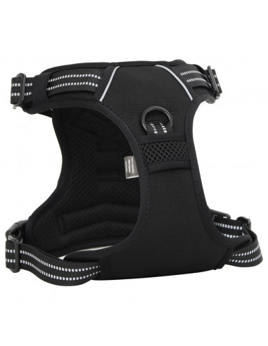 Pettorina per Cani con Guinzaglio e Collare Regolabile Nero S