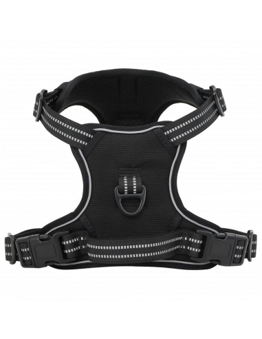 Pettorina per Cani con Strisce Riflettenti Regolabile Nera XL