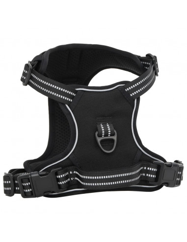 Pettorina per Cani con Strisce Riflettenti Regolabile Nera XL