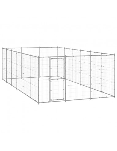 Gabbia per Cani da Esterno in Acciaio Zincato 21,78m²