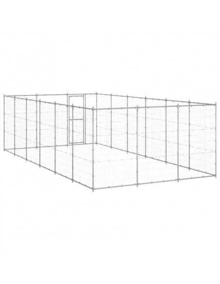 Gabbia per Cani da Esterno in Acciaio Zincato 21,78m²