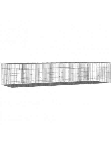 Conigliera con 5 Pannelli 273x79x54 cm Ferro Zincato