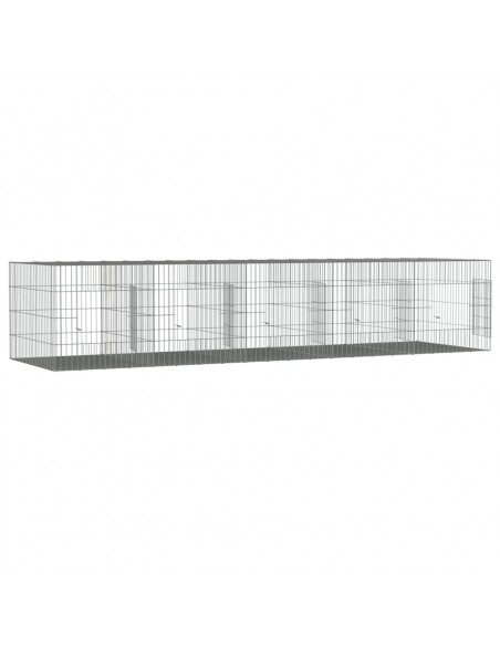 Conigliera con 5 Pannelli 273x79x54 cm Ferro Zincato