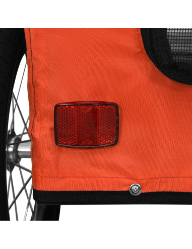 Rimorchio da Bici per Animali Arancione e Grigio Oxford e Ferro