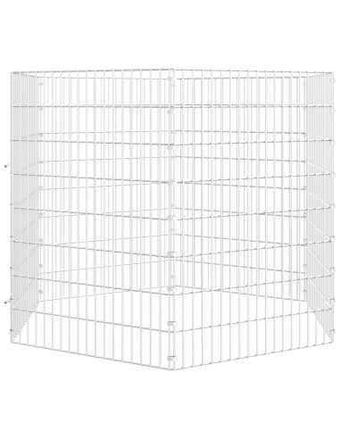 Conigliera con 6 Pannelli 54x80 cm Ferro Zincato