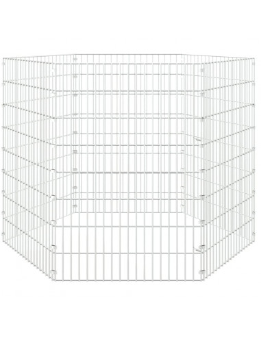 Conigliera con 6 Pannelli 54x80 cm Ferro Zincato