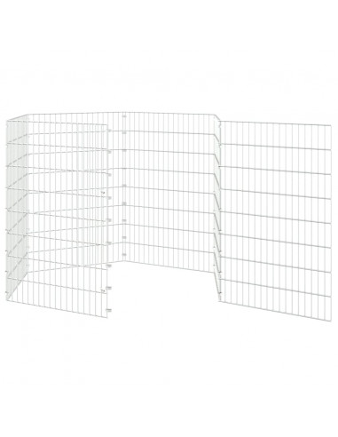 Conigliera con 6 Pannelli 54x80 cm Ferro Zincato